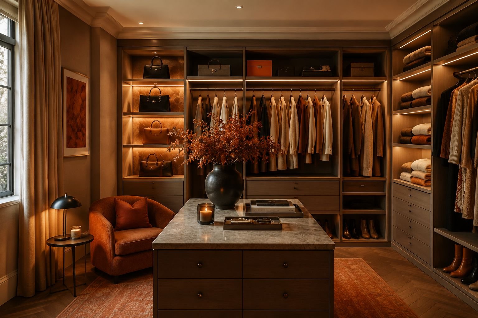Organised wardrobe